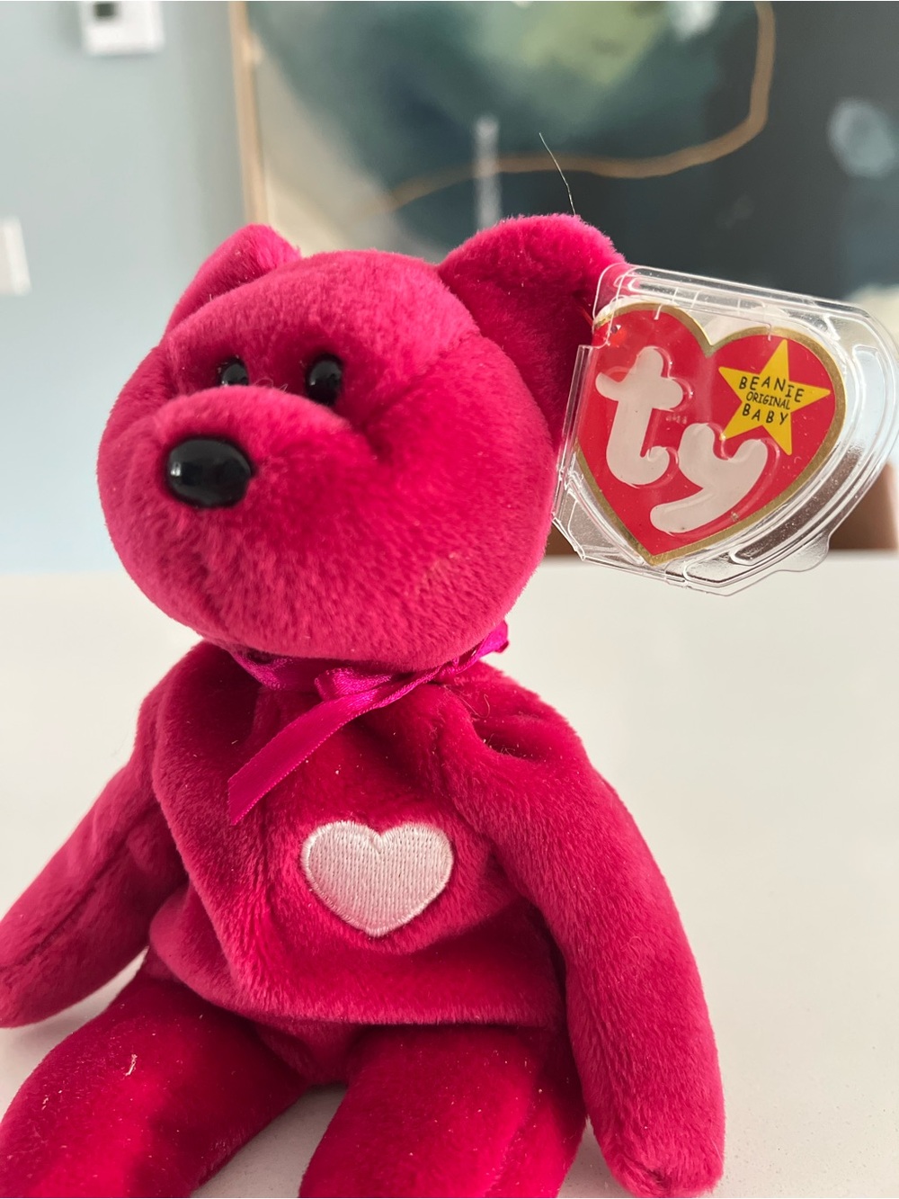 Ty Beanie Baby Plush Bear - “Valentina” - Picture 3 of 5